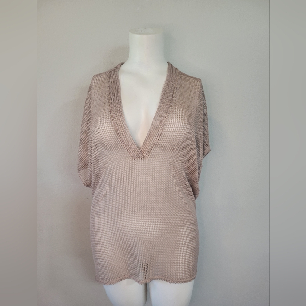 Elif by Jordan Taylor Mesh Swim Coverup in Taupe